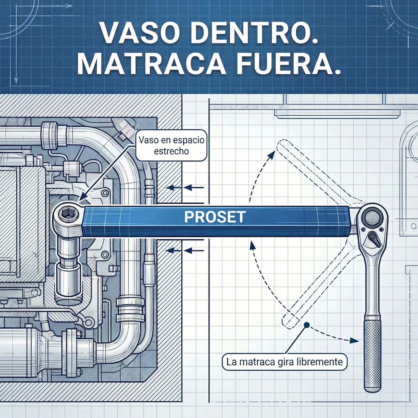 Proset - Llave de extensión descentrada